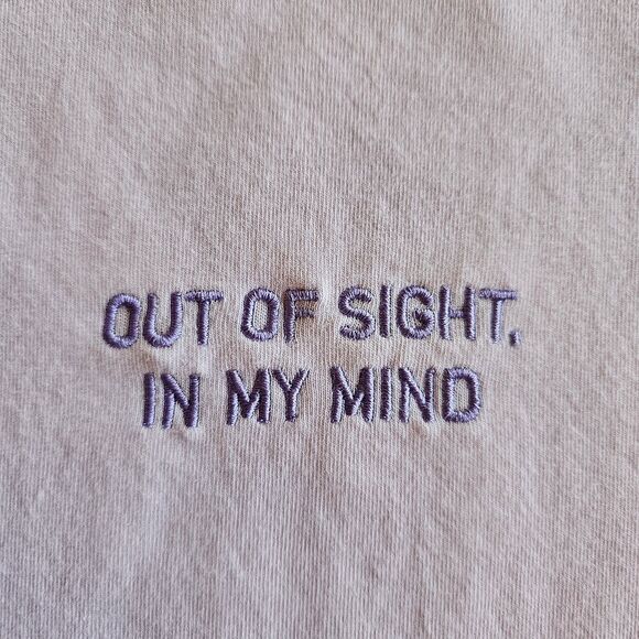 SKIMS Cotton Jersey "Out of Sight, In My Mind" Embroidered T-Shirt Baby Pink 4X - Picture 3 of 6